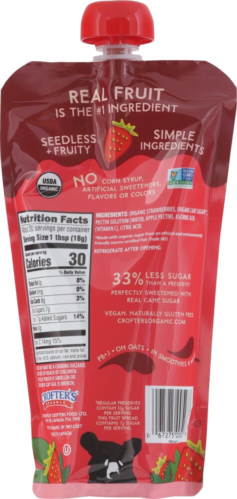 slide 2 of 2, Crofter's® Organic Strawberry Fruit Spread in Squeezable Pouch, 13 oz