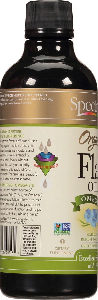 slide 8 of 11, Spectrum Essentials Organic Omega-3 Flax Oil Dietary Supplement 24 fl. oz. Bottle, 24 oz