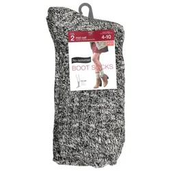 No Nonsense Boot Slub Socks, Black Marl, Size 4-10