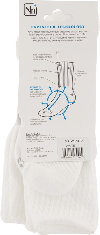 slide 3 of 4, Nn+ Mens Shoe Size 6-15 Premium Men White Socks 3 ea, 3 ct