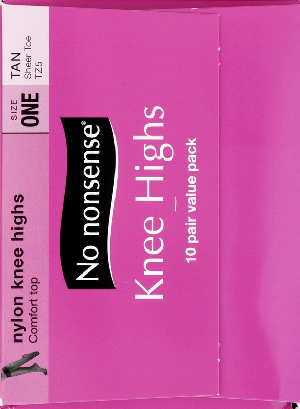 slide 2 of 2, No Nonsense Nylon Knee Highs Value Pack Tan Sheer Toe, 10 ct