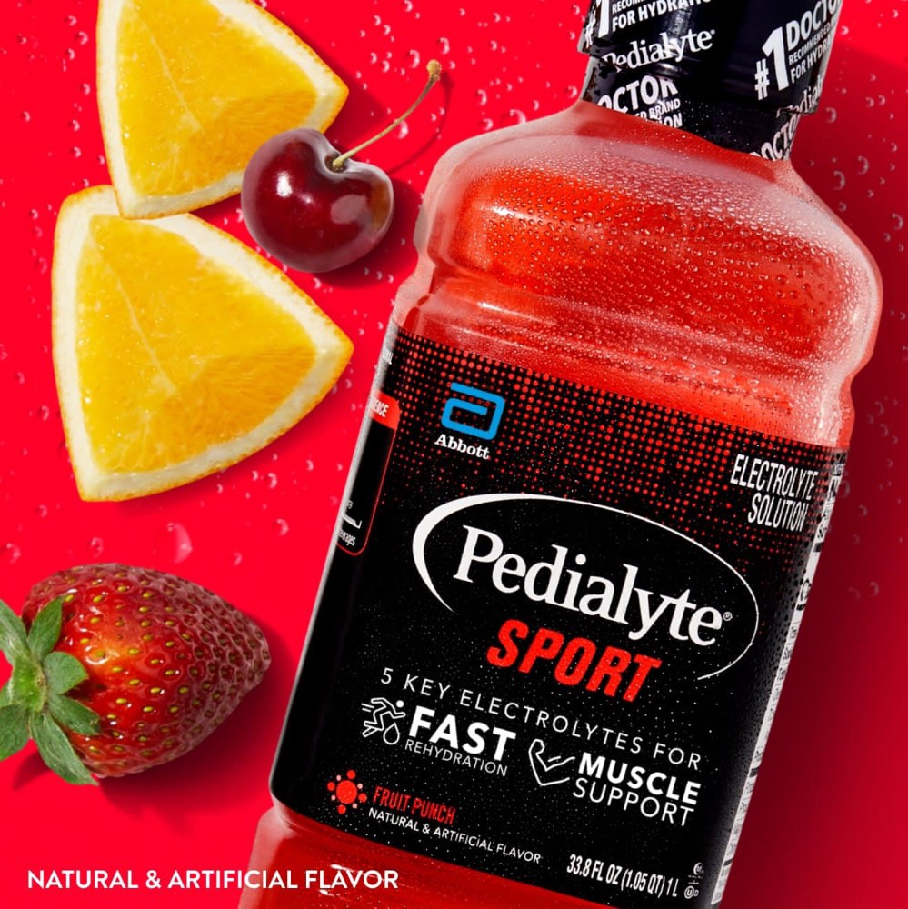 slide 5 of 6, Pedialyte Sport Electrolyte Solution Fruit Punch Ready-to-Drink 33.8 fl oz Bottle, 33.8 fl oz