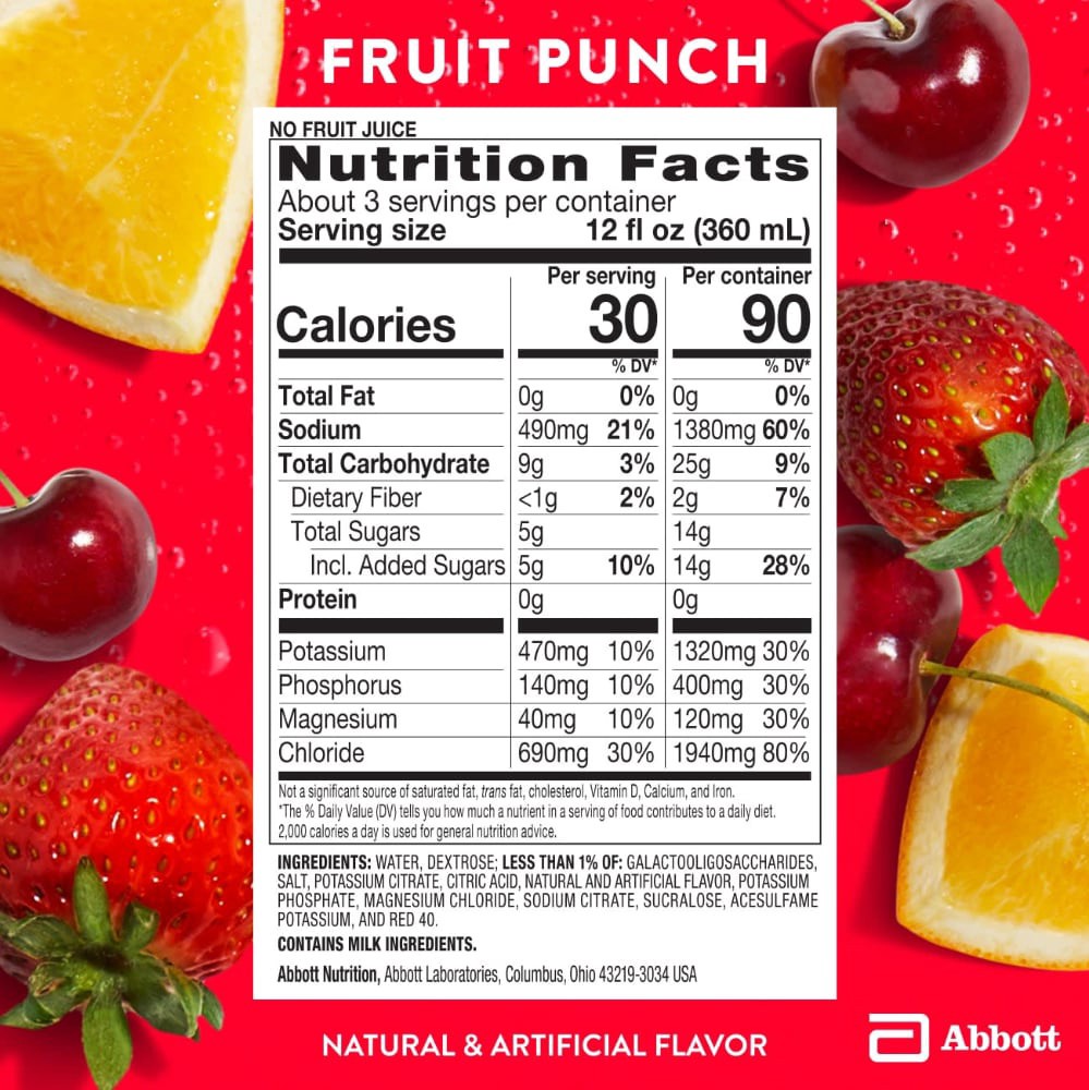 slide 4 of 6, Pedialyte Sport Electrolyte Solution Fruit Punch Ready-to-Drink 33.8 fl oz Bottle, 33.8 fl oz