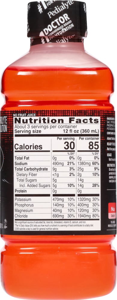 slide 4 of 4, Pedialyte Sport Electrolyte Solution Fruit Punch Ready-to-Drink 33.8 fl oz Bottle, 33.8 fl oz