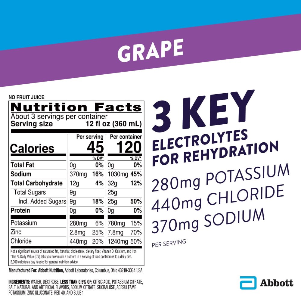 slide 3 of 6, Pedialyte Advanced Rehydration Grape Flavored Electrolyte Solution - 6 ct; 16.9 fl oz, 6 ct; 16.9 fl oz