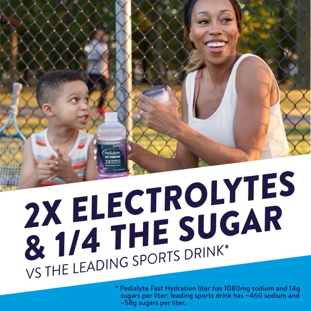 slide 5 of 6, Pedialyte Fast Hydration Grape Electrolyte Solution, 33.8 fl oz