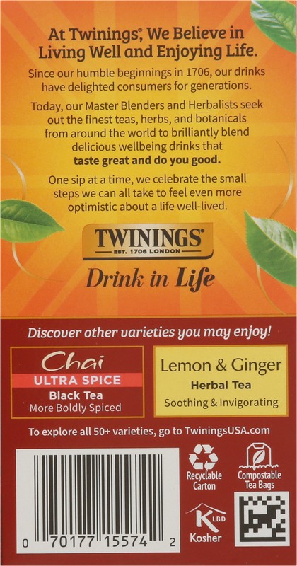 slide 3 of 4, Twinings Chai Flavoured Black Tea 20 Tea Bags - 20 ct, 20 ct; 1.41 oz