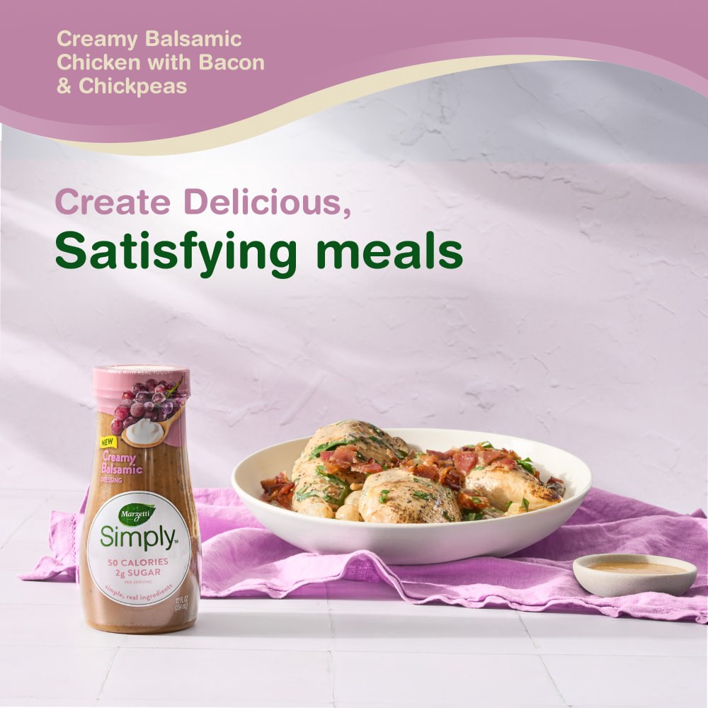 slide 2 of 6, Marzetti Simply™ Creamy Balsamic Dressing & Marinade 12 fl. oz. Bottle, 12 fl oz