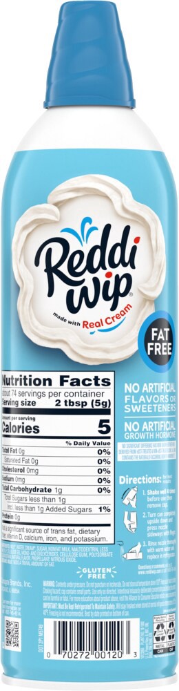 slide 4 of 4, Reddi-wip Fat Free Whipped Topping Made with Real Cream, 13 oz, 13 oz