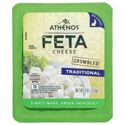 Athenos Traditional Crumbled Feta Cheese, 4 oz Tub
