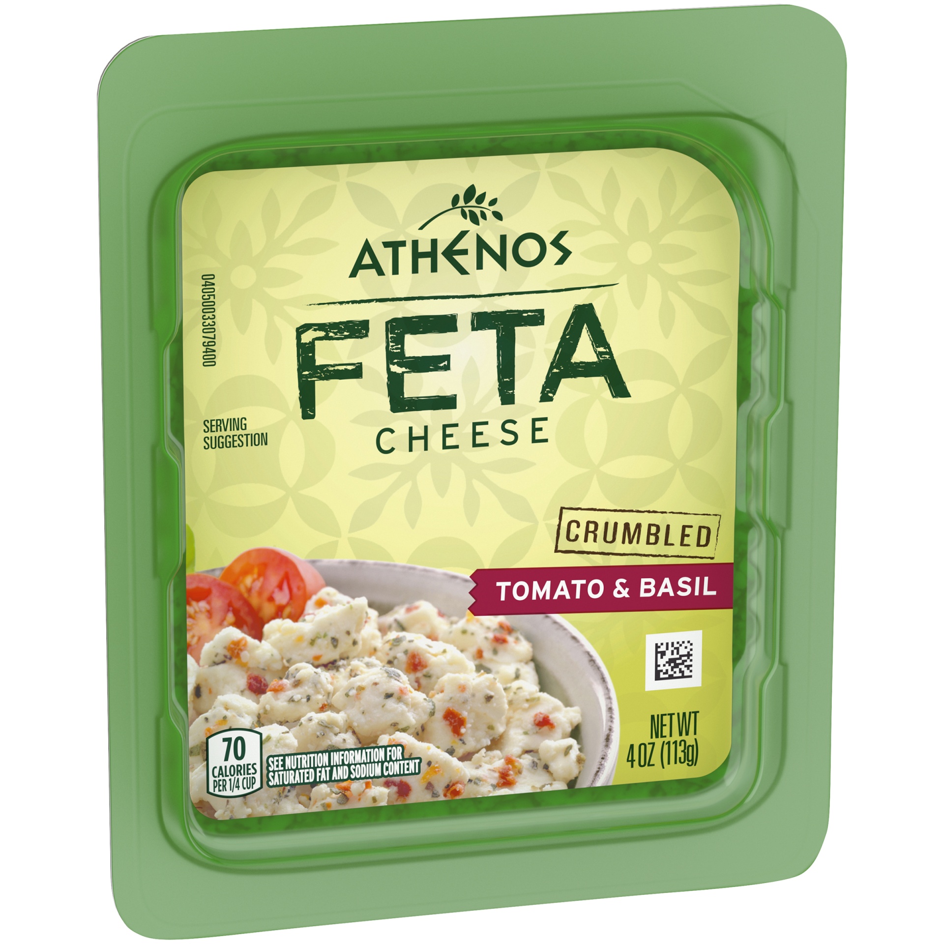 slide 6 of 6, Athenos Tomato & Basil Crumbled Feta Cheese, 4 oz Tub, 4 oz