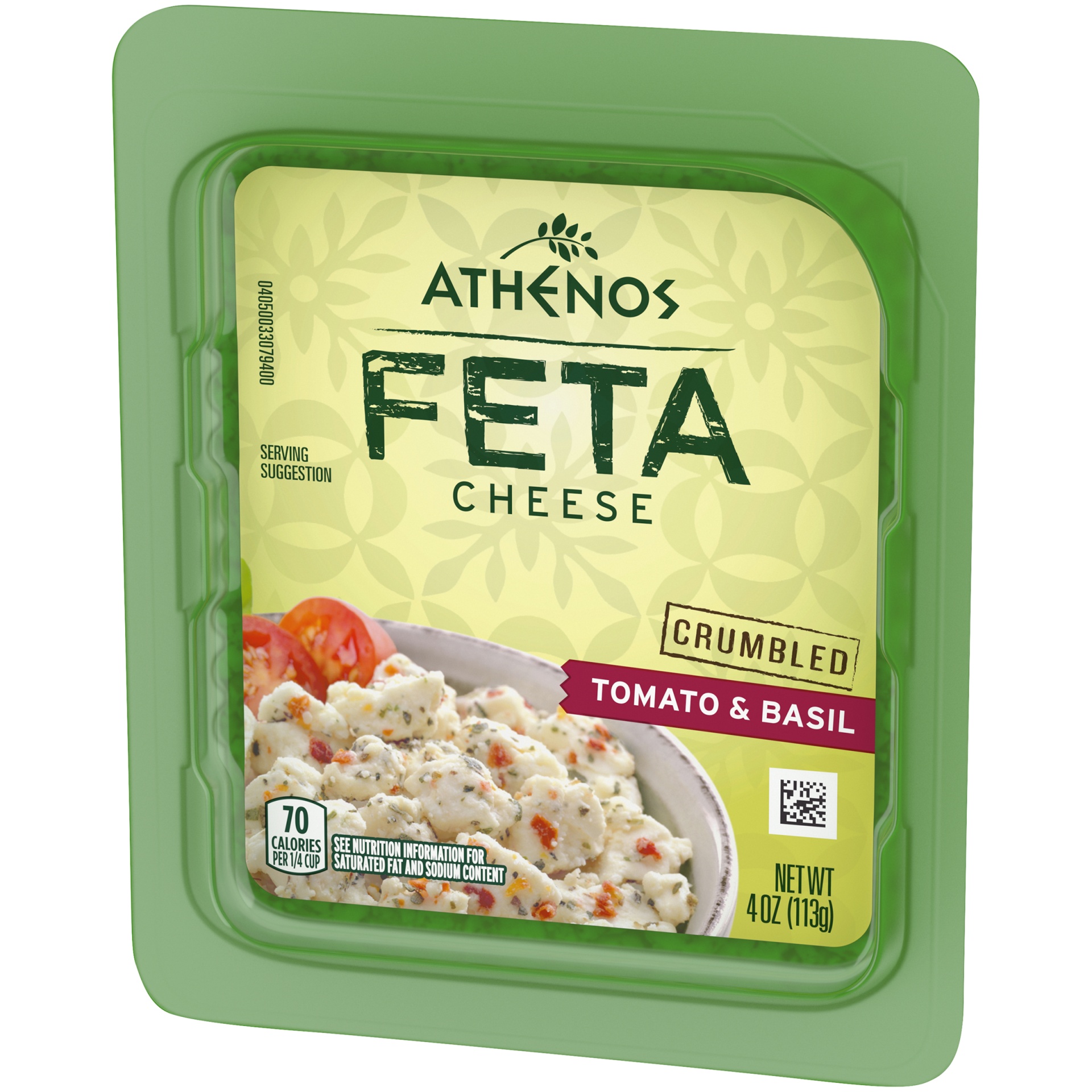 slide 2 of 6, Athenos Tomato & Basil Crumbled Feta Cheese, 4 oz Tub, 4 oz