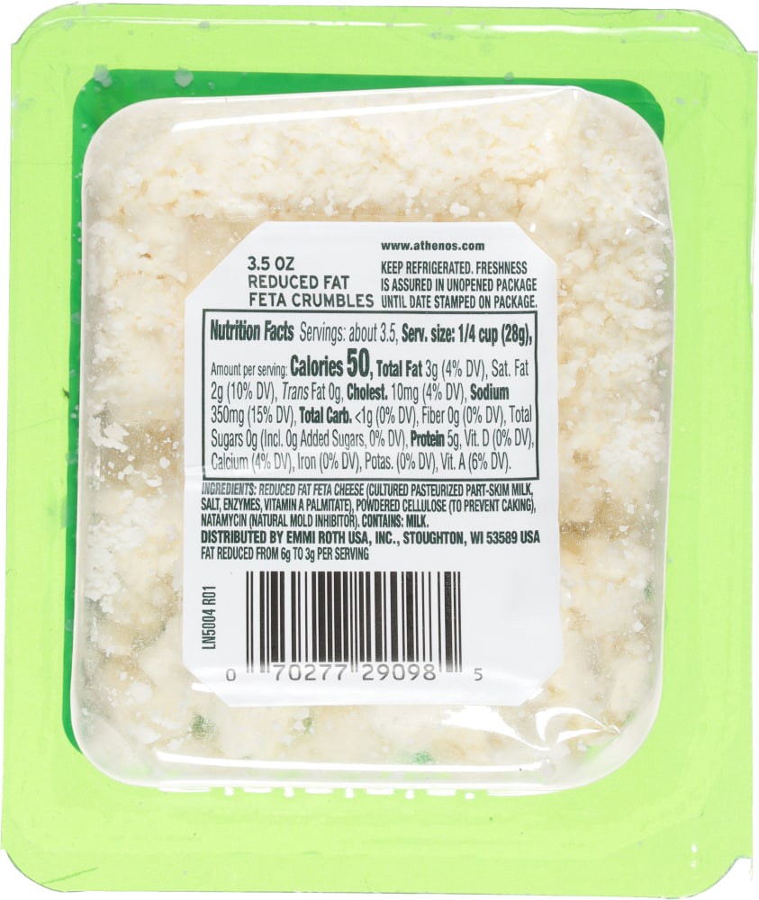slide 6 of 6, Athenos Reduced Fat Crumbled Traditional Feta Cheese, 3.5 oz