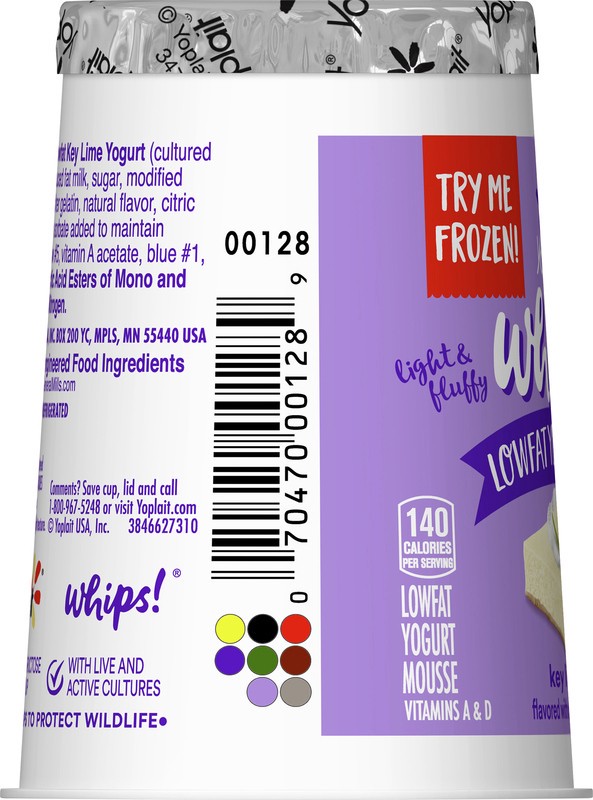 slide 5 of 5, Yoplait Whips Reduced Fat Yogurt Mousse, Key Lime Pie Flavored, Gluten Free Snack, 4 OZ Yogurt Cup, 4 oz