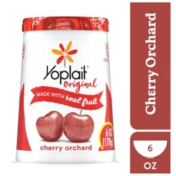 Yoplait Original Low Fat Cherry Orchard Yogurt Cup, Made with Real Fruit, 6 oz