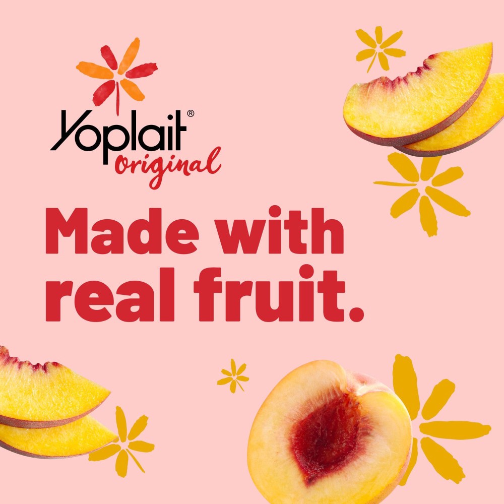 slide 6 of 6, Yoplait Original Low Fat Harvest Peach Yogurt Cup, Made with Real Fruit, 6 oz, 6 oz