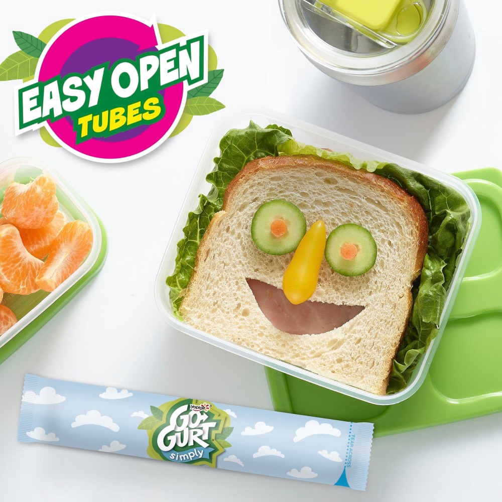 slide 5 of 6, Go-Gurt Simply Go-GURT Strawberry and Mixed Berry Kids Low Fat Yogurt Variety Pack, Gluten Free, 2 oz Yogurt Tubes (20 Count), 20 ct