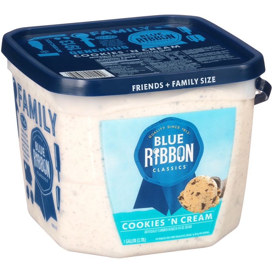 slide 4 of 8, Blue Ribbon Classics Cookies and Cream Frozen Dessert Pail, 128 fl oz, 128 fl oz