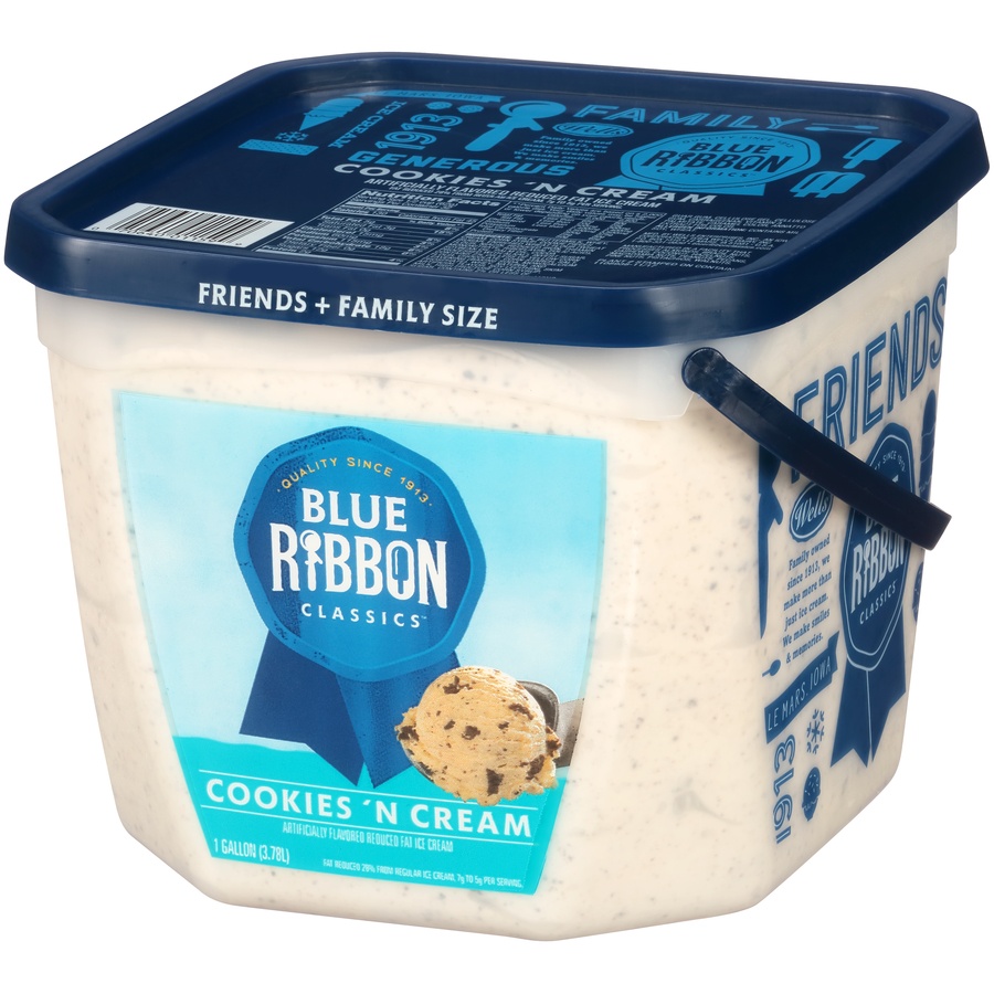 slide 6 of 8, Blue Ribbon Classics Cookies and Cream Frozen Dessert Pail, 128 fl oz, 128 fl oz