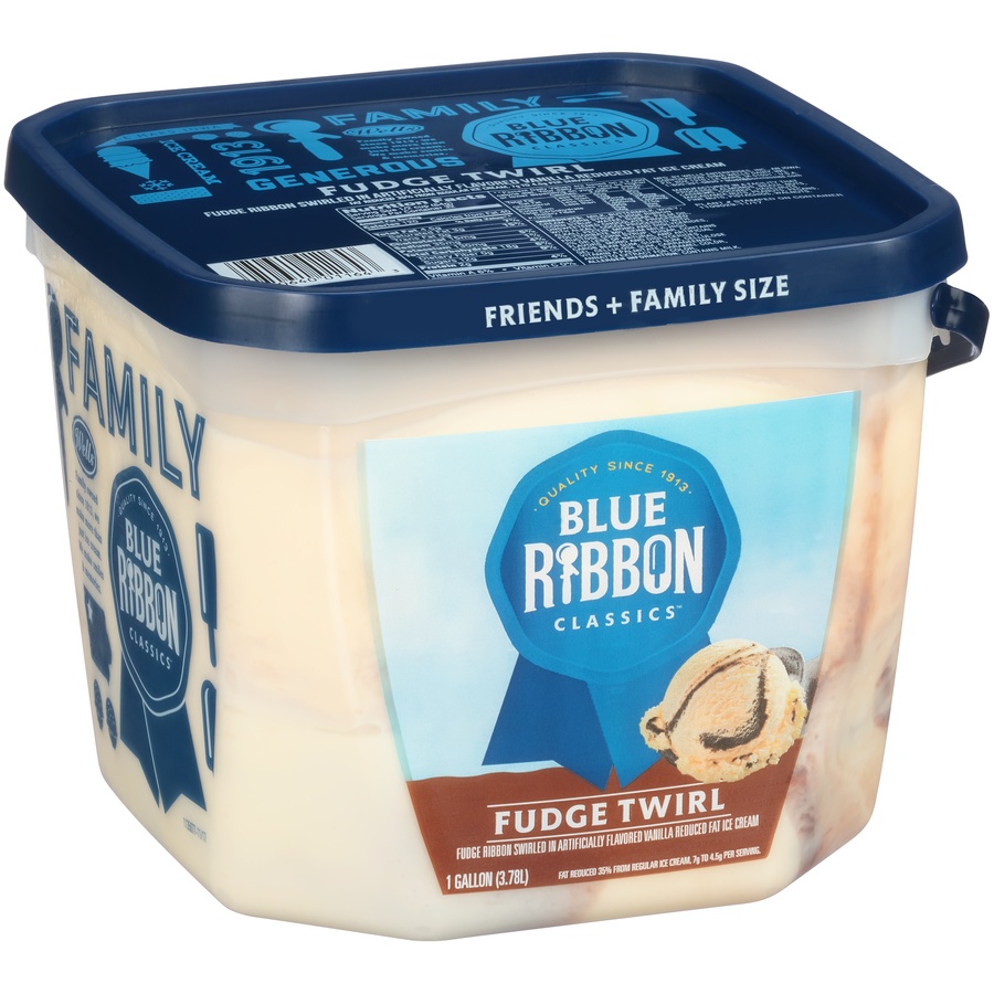 slide 8 of 8, Blue Ribbon Classics Fudge Twirl Frozen Dessert, 128 fl oz, 1 gal