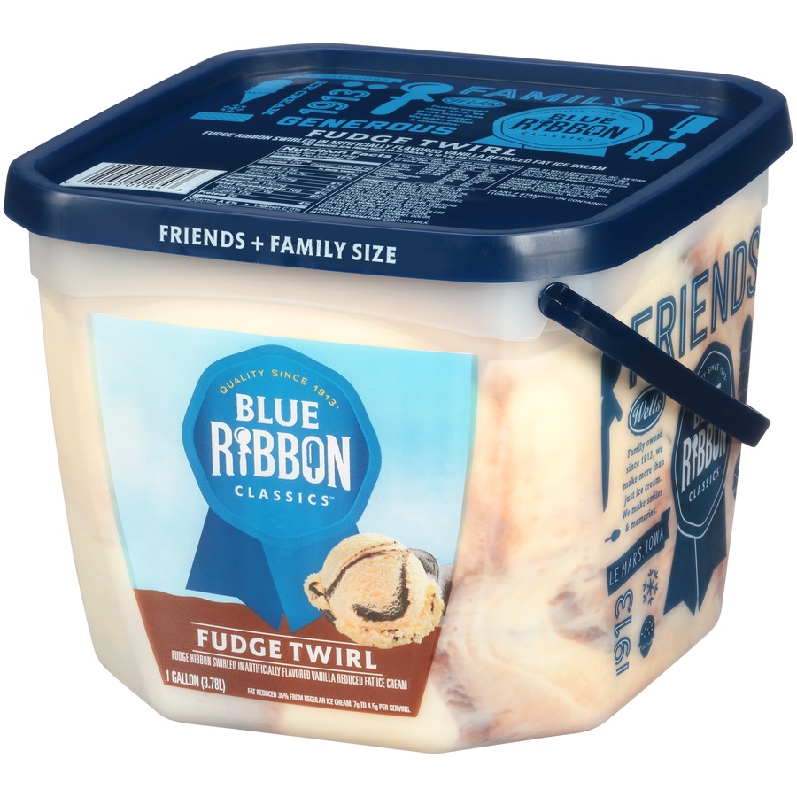 slide 2 of 8, Blue Ribbon Classics Fudge Twirl Frozen Dessert, 128 fl oz, 1 gal