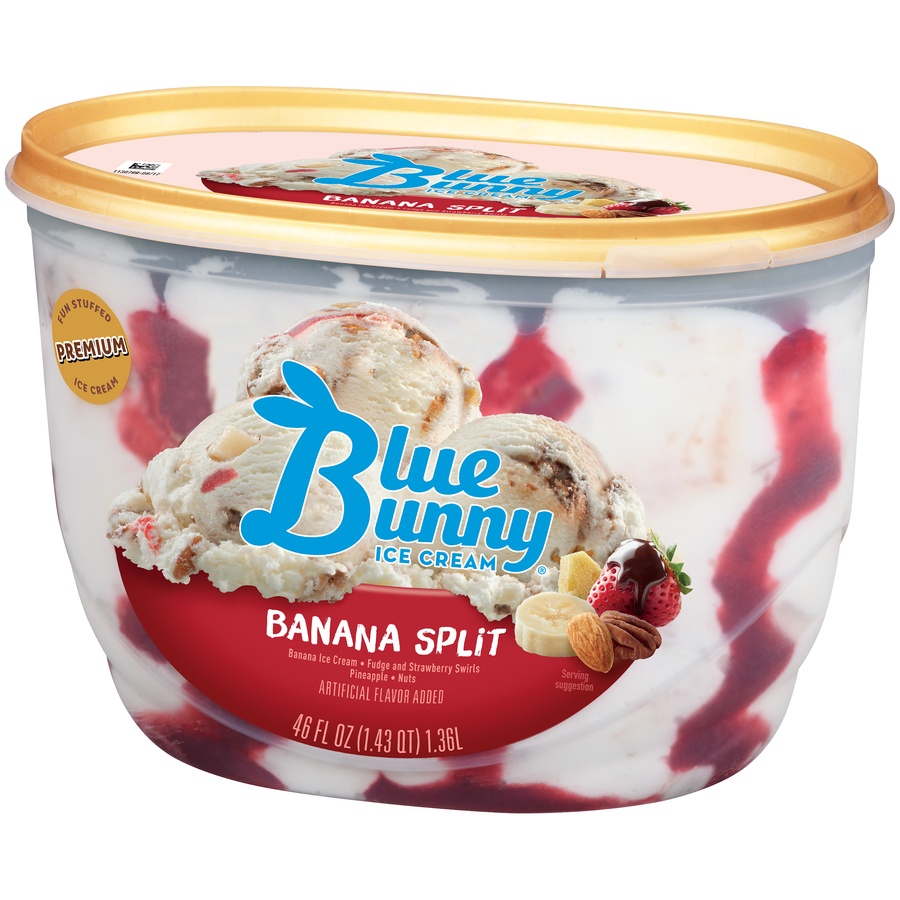 slide 5 of 8, Blue Bunny Banana Split Frozen Dessert, 46 fl oz, 46 fl oz