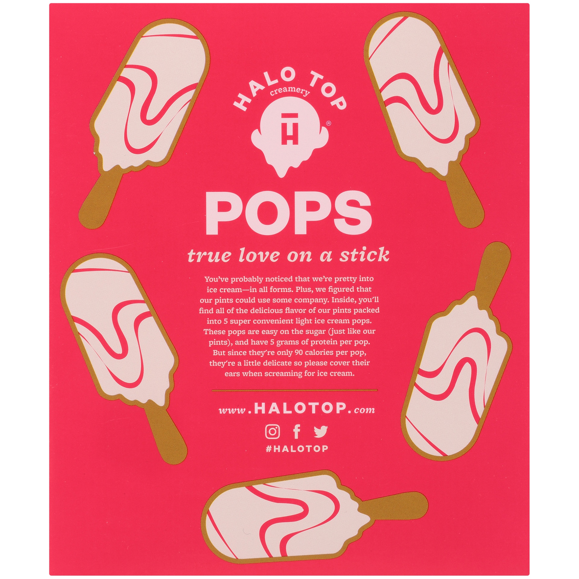 slide 4 of 7, Halo Top Creamery Strawberry Swirl Light Ice Cream Pops, 5 ct; 3.5 fl oz