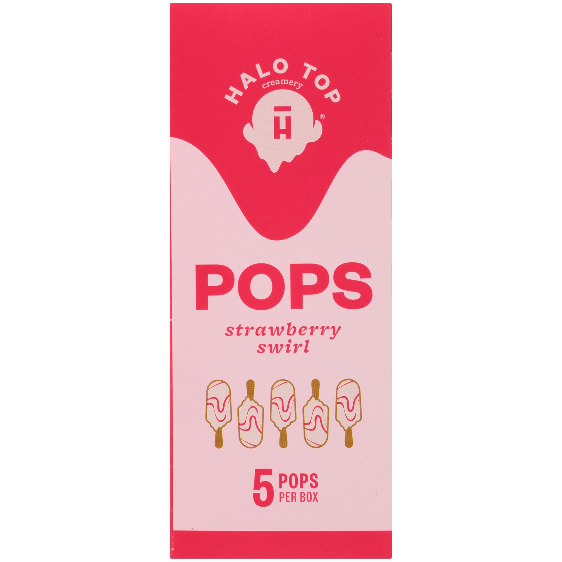 slide 5 of 7, Halo Top Creamery Strawberry Swirl Light Ice Cream Pops, 5 ct; 3.5 fl oz