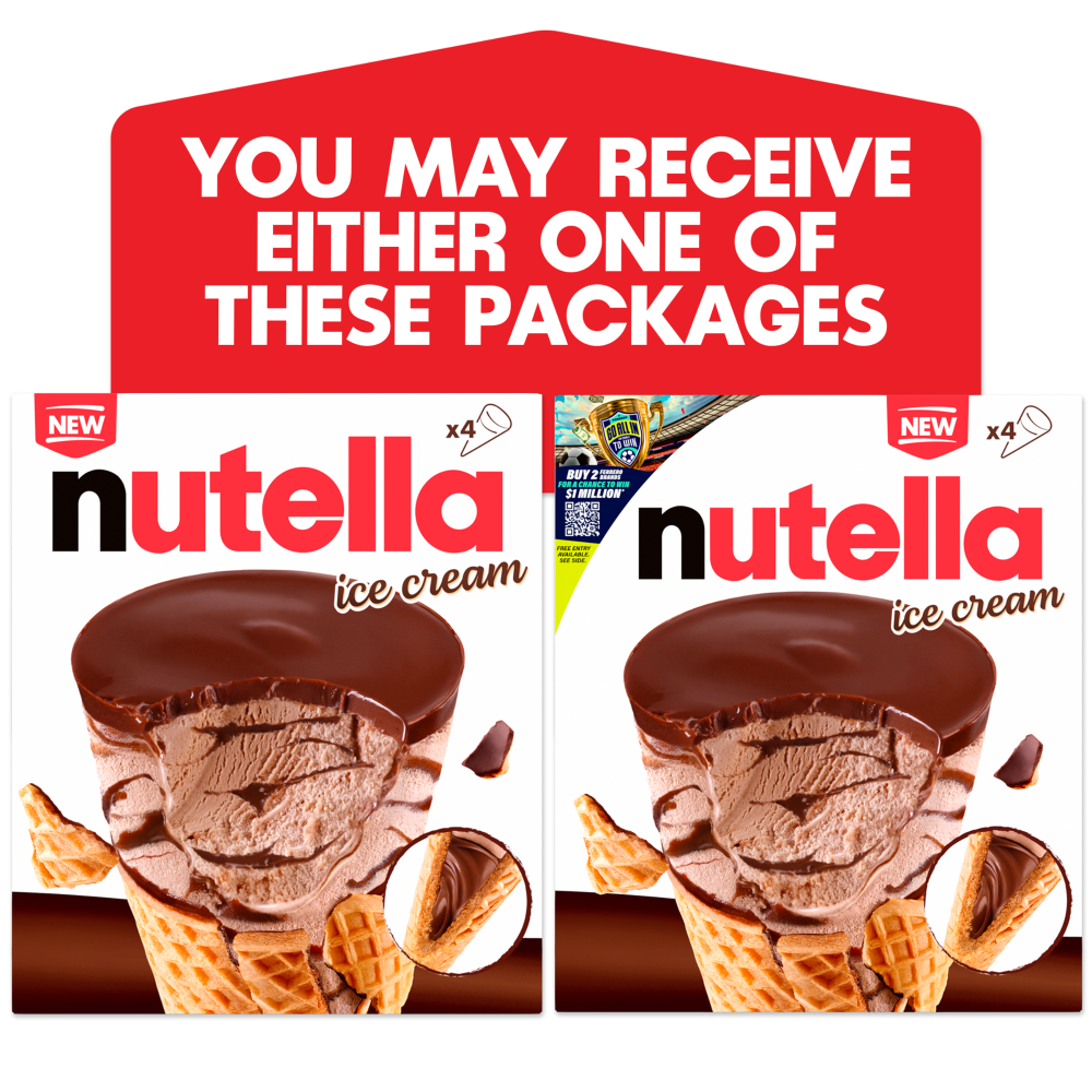 slide 2 of 4, Nutella Ice Cream Cones, 4 pk, 12.2 fl oz