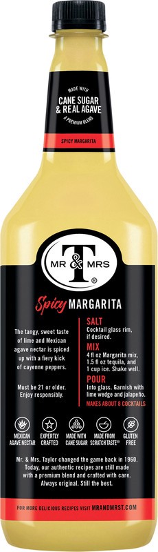 slide 4 of 5, Mr & Mrs T Spicy Margarita Mix- 33.8 fl oz, 33.8 fl oz
