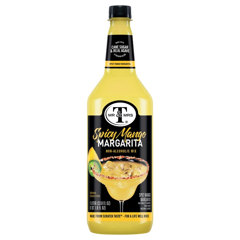 slide 1 of 5, Mr & Mrs T Non-Alcoholic Mix, Spicy Mango, Margarita, 33.8 oz