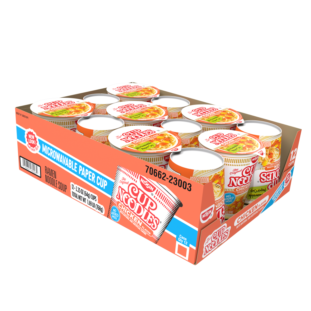 slide 2 of 2, Nissin Cup Noodles Chicken Flavor Ramen Noodle Soup 12 - 2.25 oz Cups, 12 ct; 2.25 oz
