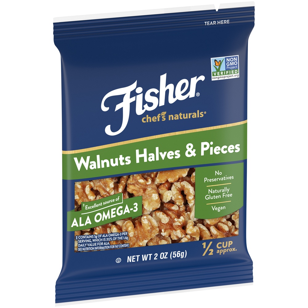 slide 6 of 8, Fisher Walnuts Halves, 2 oz