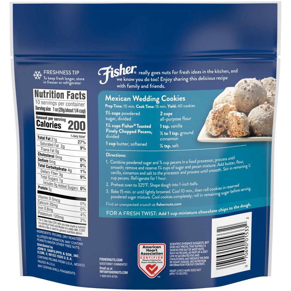 slide 5 of 5, Fisher Toasted Finely Chopped Pecans, 10 oz / 2 1/2 cups