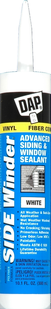 slide 1 of 1, Dap Side Winder Advanced Siding And Window Sealant - White, 10.1 oz