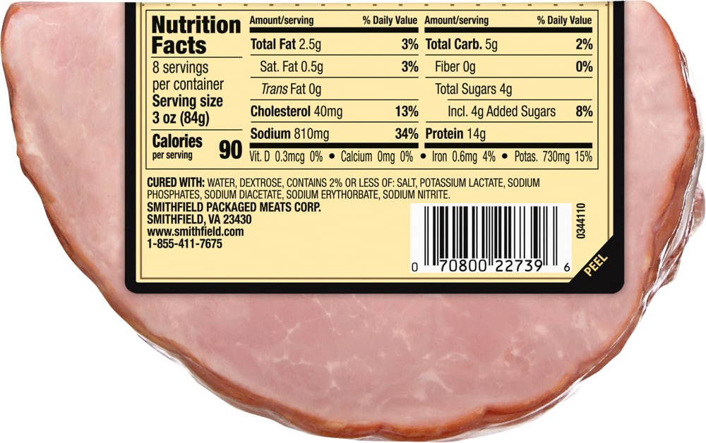 slide 2 of 2, Smithfield Anytime Favorites Sliced Hickory Boneless Ham, 1.5lbs, 1.5 lb