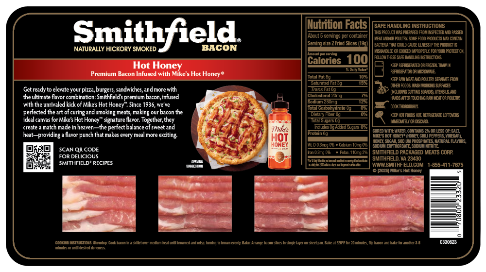 slide 2 of 2, Smithfield Mike's Hot Honey Bacon - 12 Oz, 12 oz