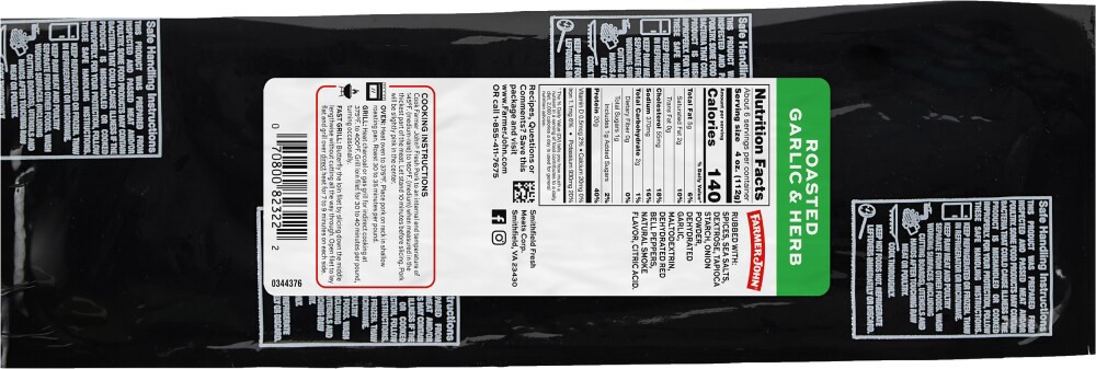 slide 2 of 2, Farmer John Pork Loin Fillet Roasted Garlic Herb - 22 OZ, 22 oz