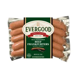 Evergood Frankfurters, Beef, Old Fashioned, Naturally Smoked 12 Oz