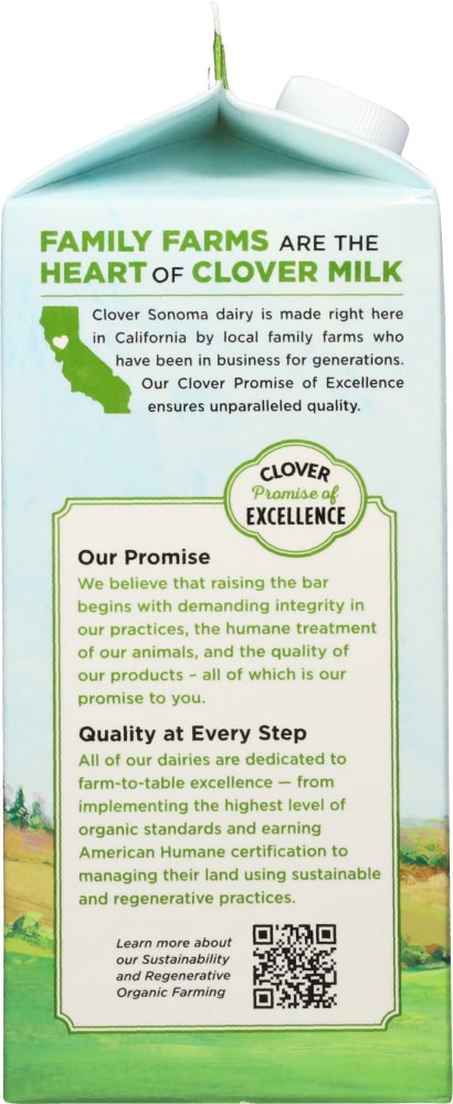 slide 4 of 5, Clover Sonoma Organic Lactose Free 2% Reduced Fat Milk 0.5 gal, 1/2 gal