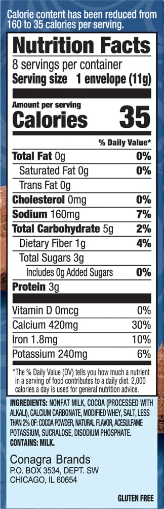 slide 3 of 6, Swiss Miss Reduced Calorie Milk Chocolate Flavored Hot Cocoa Mix, 8 Count Hot Cocoa Mix Packets, 8 ct; 0.39 oz