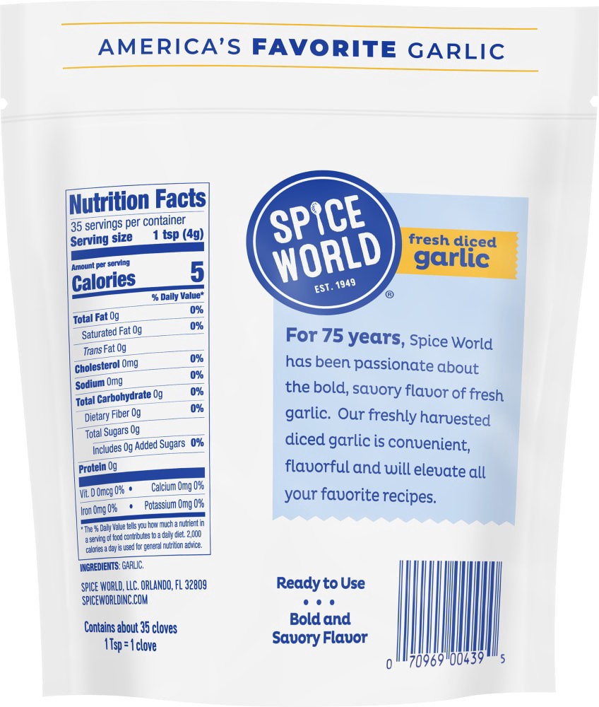 slide 2 of 2, Spice World Garlic Diced 5 Oz - 5 OZ, 5 oz