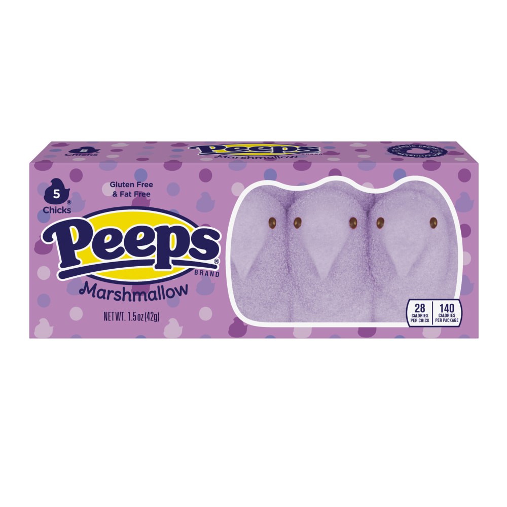 slide 2 of 2, Peeps Marshmallow Chicks - Purple, 5 ct