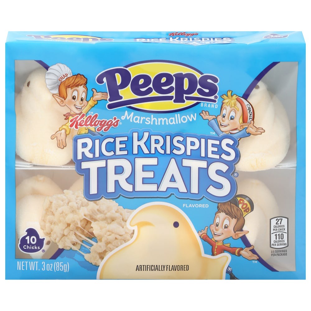 slide 3 of 3, Peeps Kellogg's Rice Krispies Treats Flavored Marshmallow 3 oz, 3 oz
