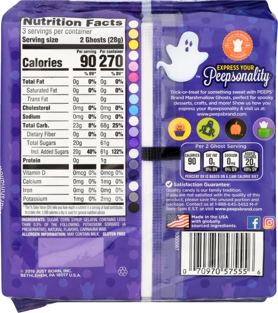 slide 4 of 6, Peeps Marshmallow Ghosts, 3 oz