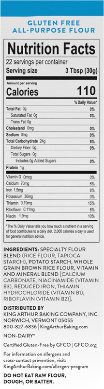 slide 4 of 5, King Arthur Gluten Free Multi Purpose Flour, 24 oz