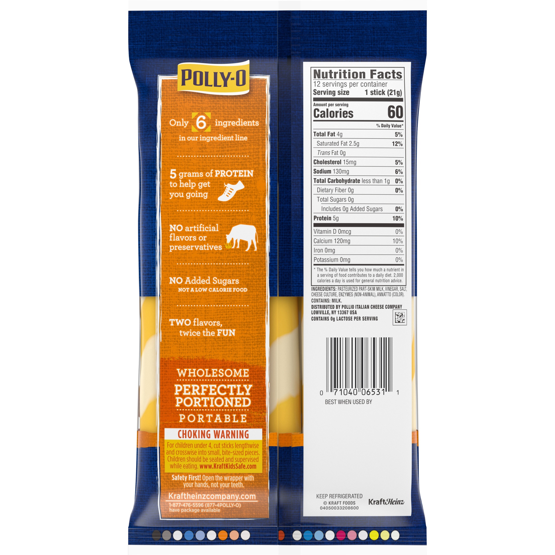 slide 9 of 9, Polly-O Twists Mozzarella and Cheddar String Cheese, 12 ct - 9 oz Packageed, 255 g