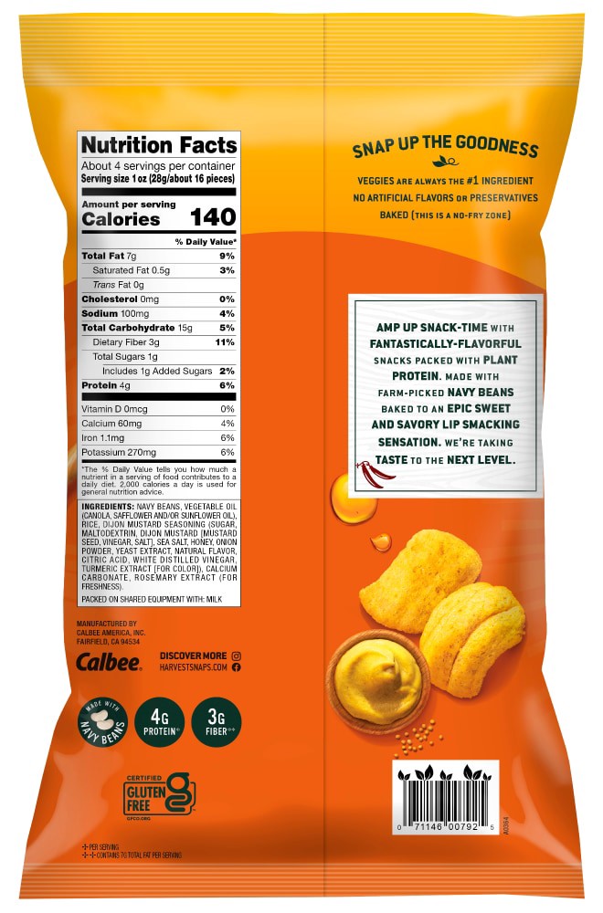 slide 2 of 2, Harvest Snaps Honey Dijon Crunchy Puffs 4.2 oz, 4.2 oz