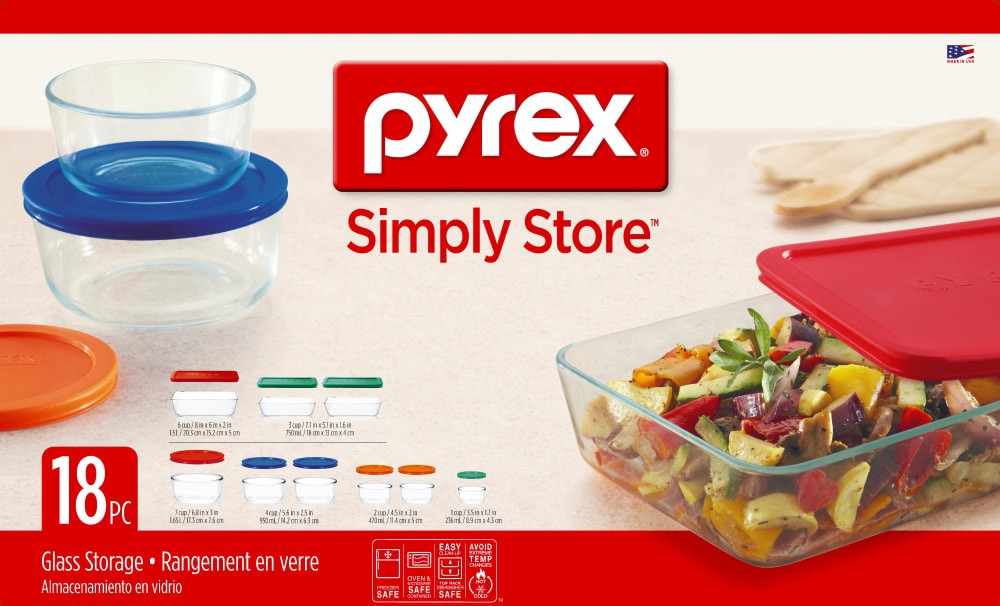 slide 3 of 3, Pyrex Storage Plus Glass Storage Set, 18 ct
