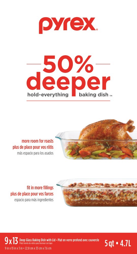 slide 2 of 2, Pyrex Deep Dish Baking Pan with Lid - Sage, 9x13, 9 in x 13 in